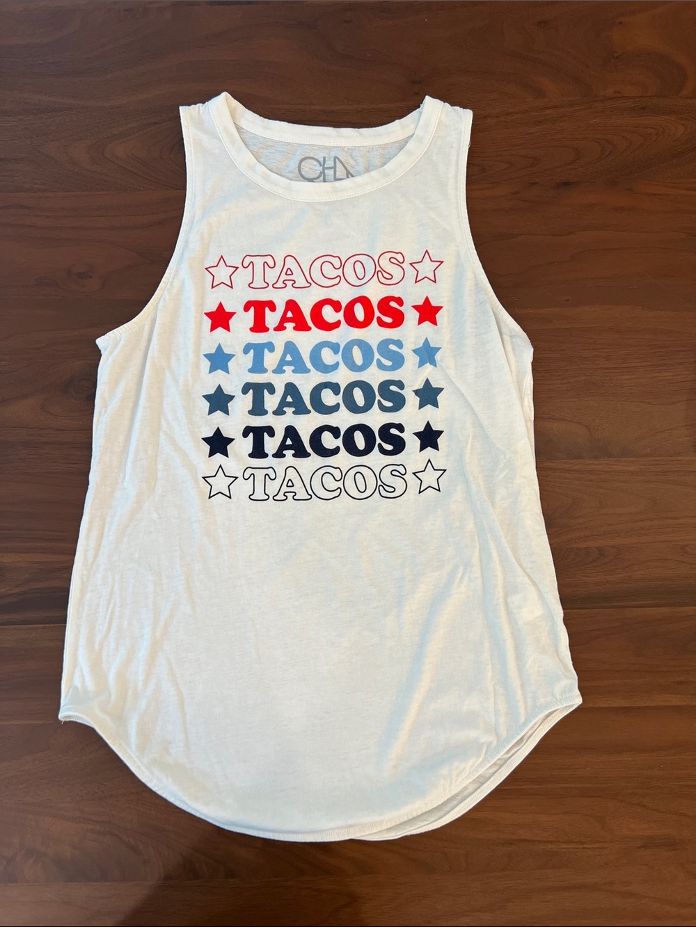 Chaser TACOS Graphic Tank Top - White, Medium